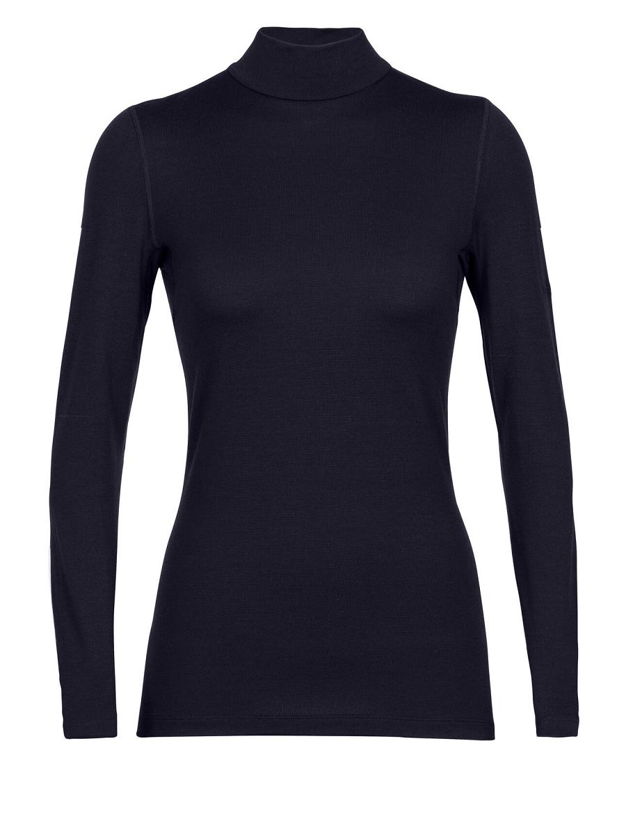 Midnight Navy Icebreaker Merino 260 Tech Long Sleeve Turtleneck Women's Base Layers | AU 1827RVDW